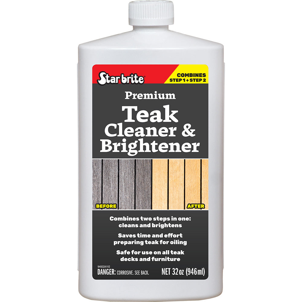 Star brite 94932 Premium Teak Cleaner Brightener - Restore Enhance Wood Grain - 32 oz