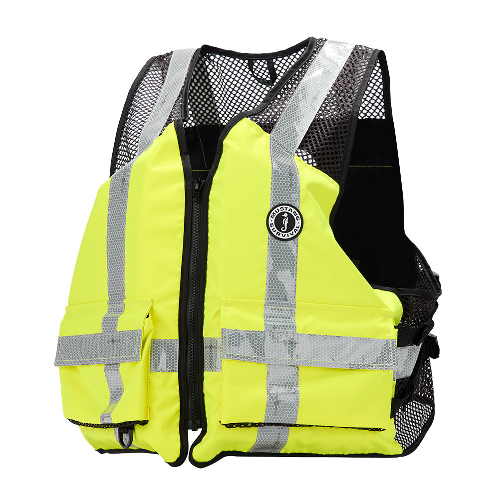 Mustang MV1254T3-239-L/XL-279 Industrial Mesh Vest - Hi-Vis Fluorescent Yellow Green - Large/XL