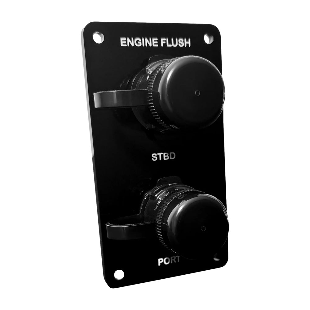Flushmaster SM-QCR2BV12 Vertical Dual Outlet Flush Port Reroute - Black Acrylic - 1/2" Barb