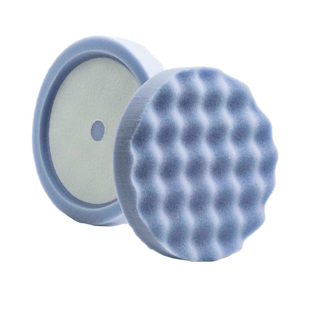 Lake Country WP-96800-LC Blue Finessing Waffle Pro Recessed Back Foam Pad 8" x 1.5"