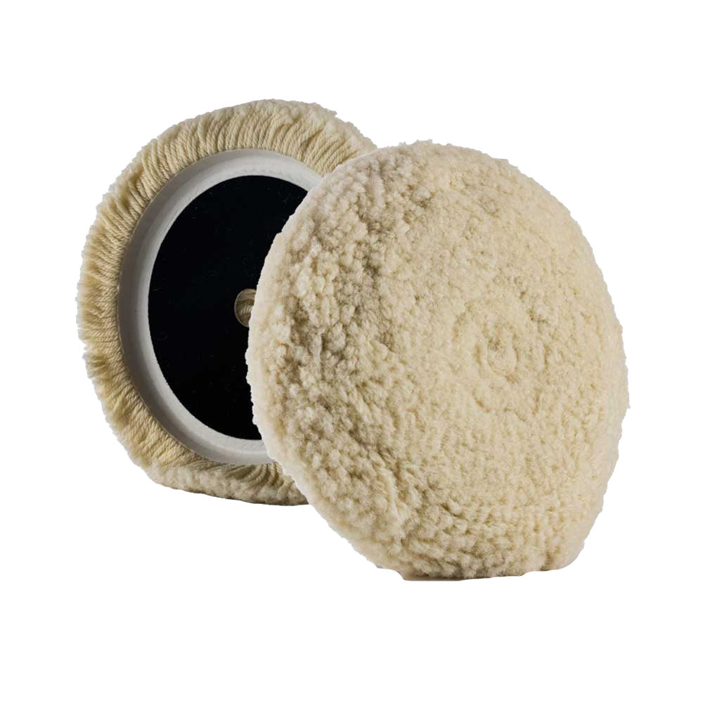 Lake Country 10-040-LC Curved Edge 100% Steamed Twisted Wool Pad 7.5" x 1.5"