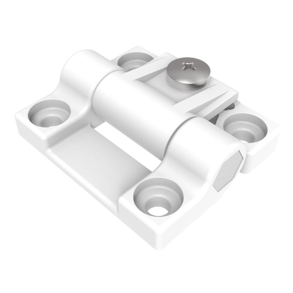 Southco E6-10-301-10 Adjustable Torque Hinge, Symmetric, Medium Size, Acetal Copolymer, Natural, White