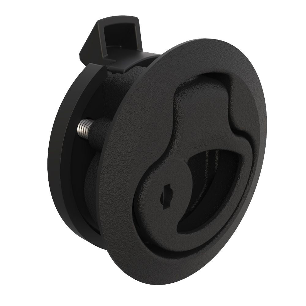 Southco M1-44 Push-to-Close Latch, Medium Size, Key Locking, 17 - 22mm Grip, Plastic, Natural - Black