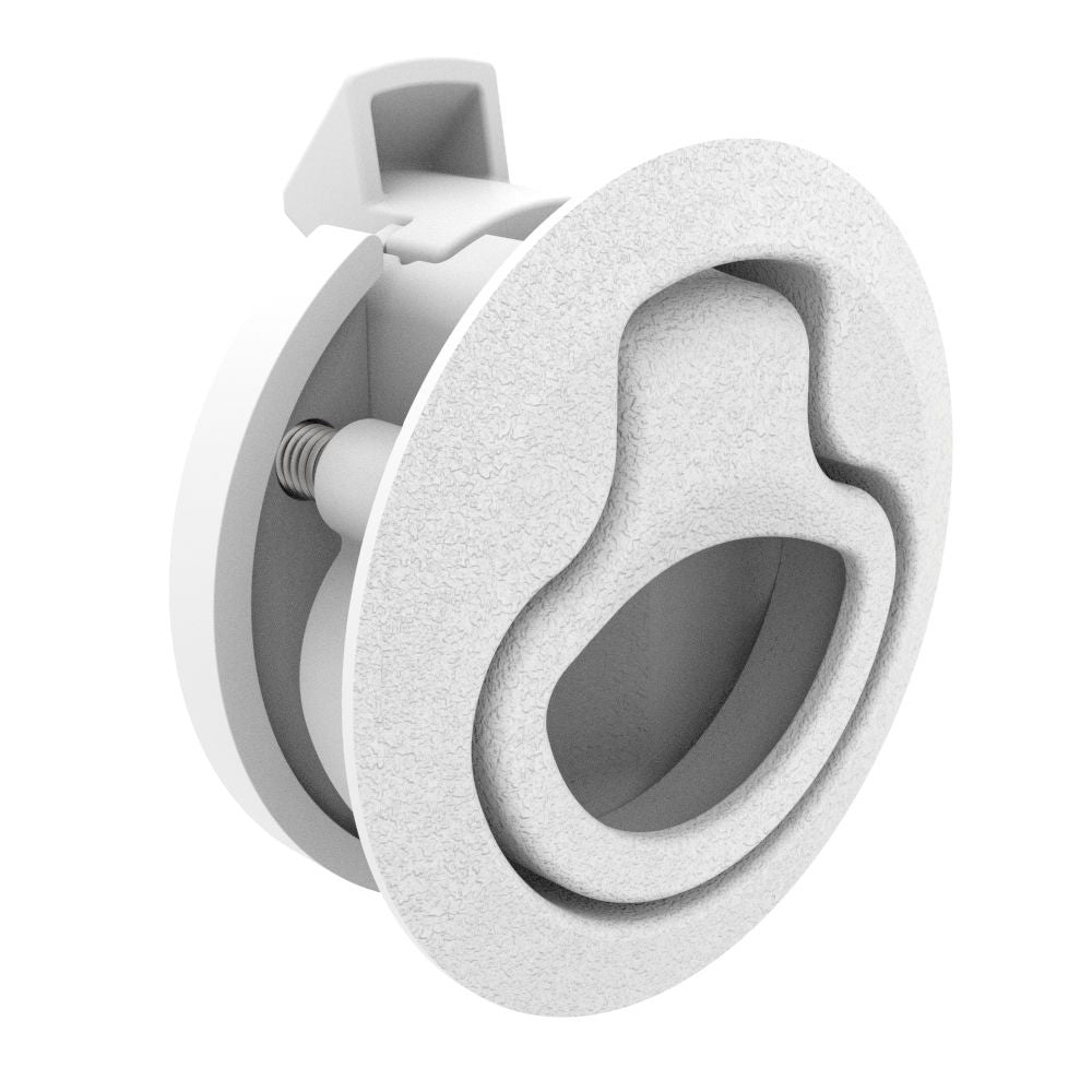 Southco M1-64-1 Push-to-Close Latch, Medium Size, No Restriction, 17 - 22mm Grip, Plastic, Natural - White