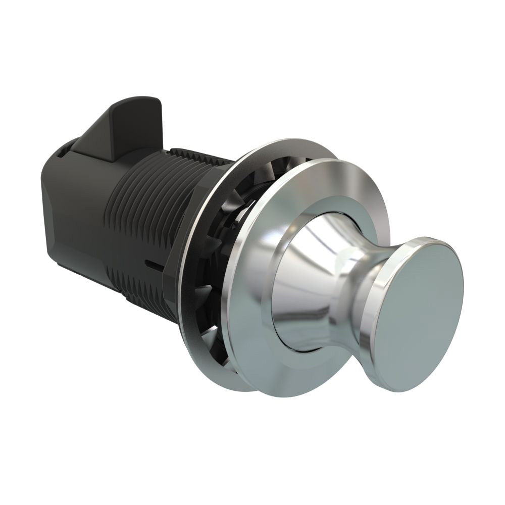 Southco MP-05-312-11 Point Push-to-Close Latch, Round Housing, Chrome Housing, Chrome Knob