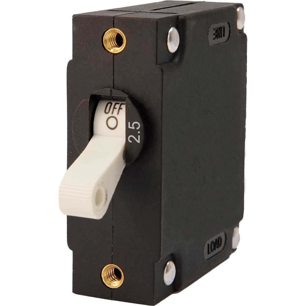 Egis 3201-03 A Series White Toggle Panel Mount Circuit Breaker - Single Pole 2.5A