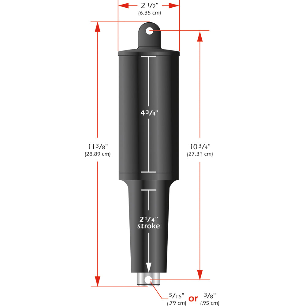 Lenco 15056-001 101XD Extreme Duty Actuator - 12V - 2 1/4" Stroke - 3/8" Hardware