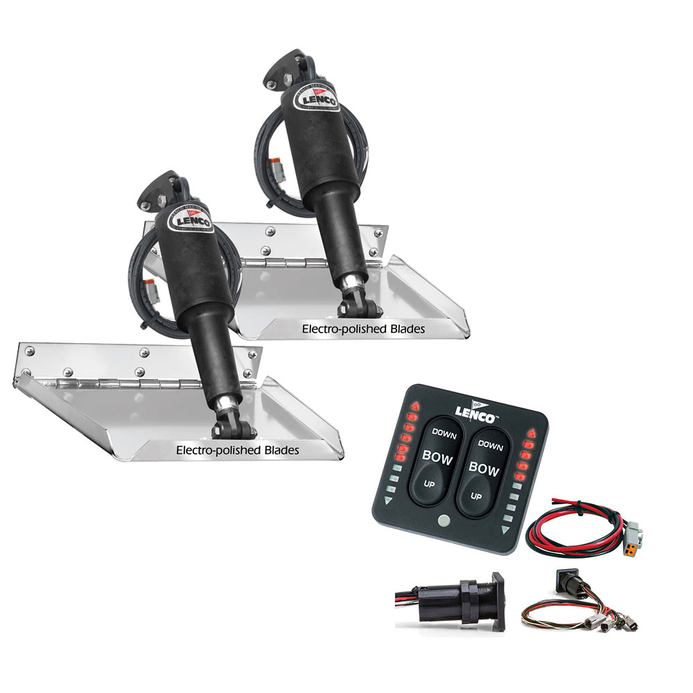 Lenco RT12X12I 12" x 12" Standard Performance Trim Tab Kit w/LED Indicator Switch Kit 12V