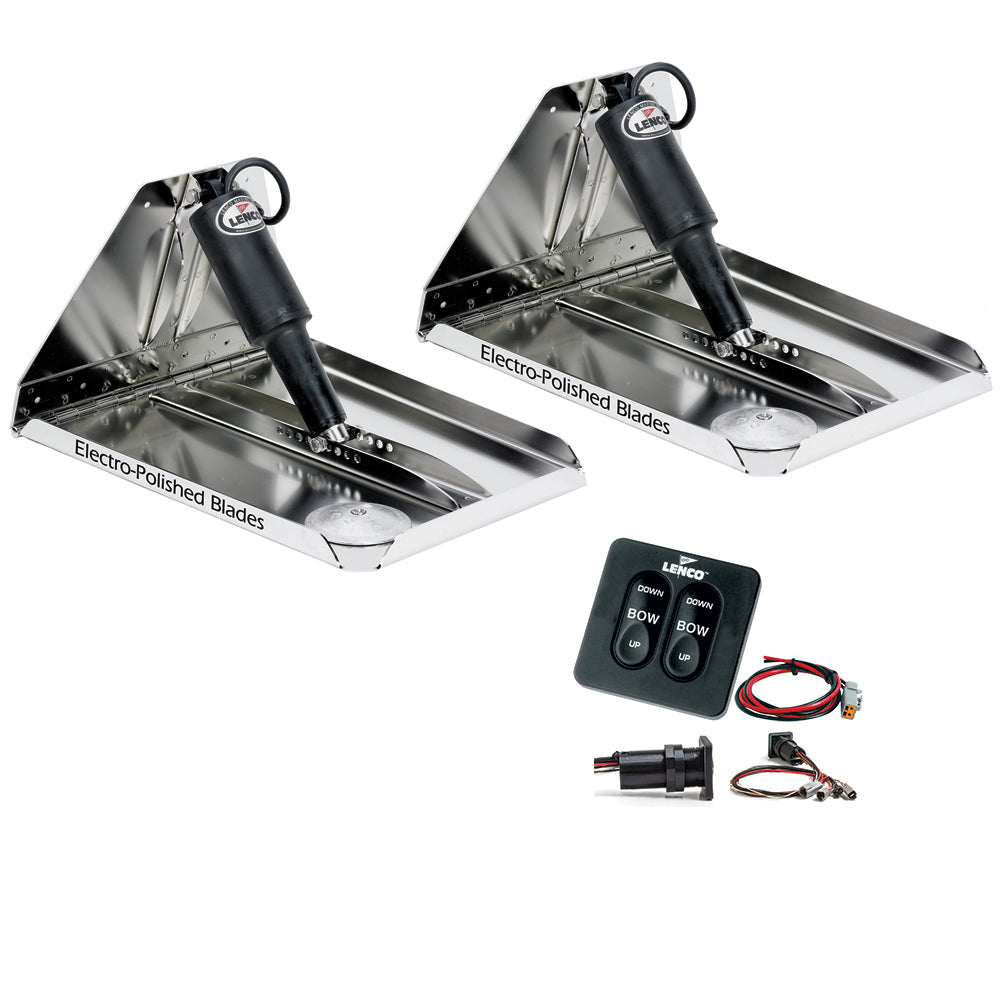 Lenco RT16X12HD 16" x 12" Heavy Duty Performance Trim Tab Kit w/Standard Tactile Switch Kit 12V