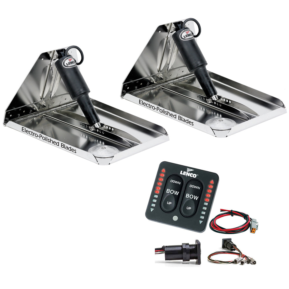 Lenco RT18X14HDI 18" x 14" Heavy Duty Performance Trim Tab Kit w/LED Indicator Switch Kit 12V