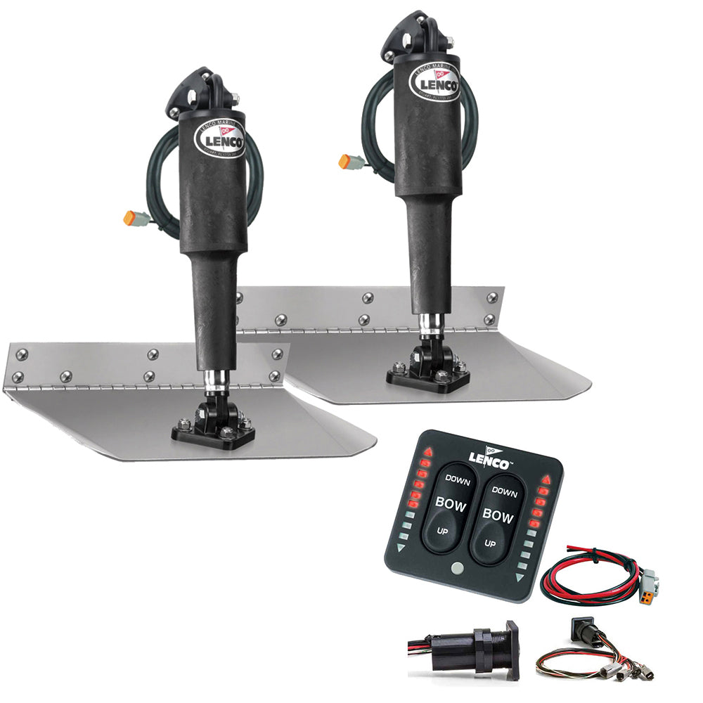 Lenco 15108-103 9" x 12" Standard Trim Tab Kit w/LED Integrated Switch Kit 12V