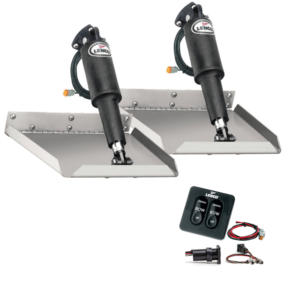 Lenco 15106-102 12" x 12" Edgemount Trim Tab Kit w/Standard Tactile Switch Kit 12V