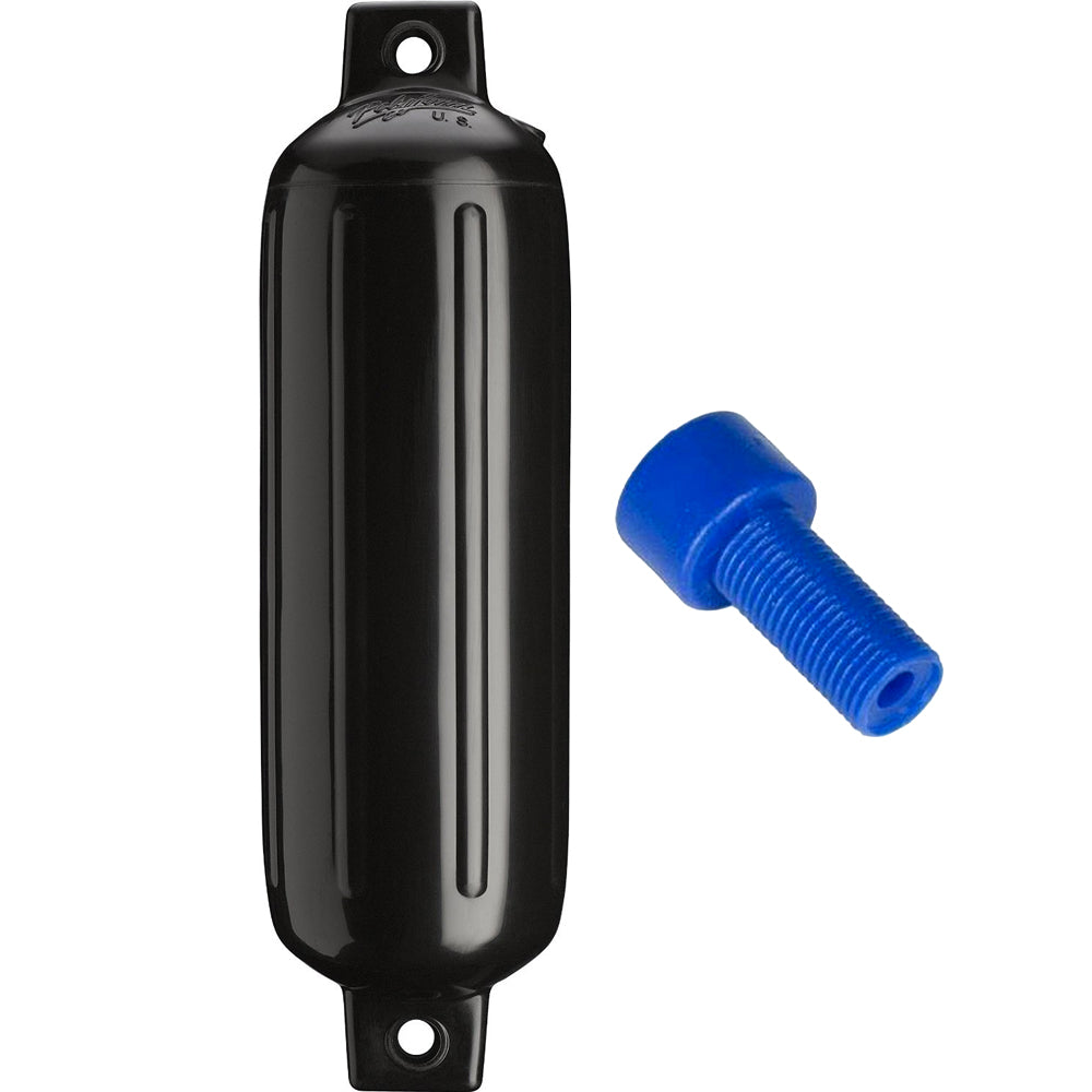 Polyform G-3 BLACK W/AIR ADAPTER G-3 Twin Eye Fender 5.5" x 19" - Black w/Air Adapter