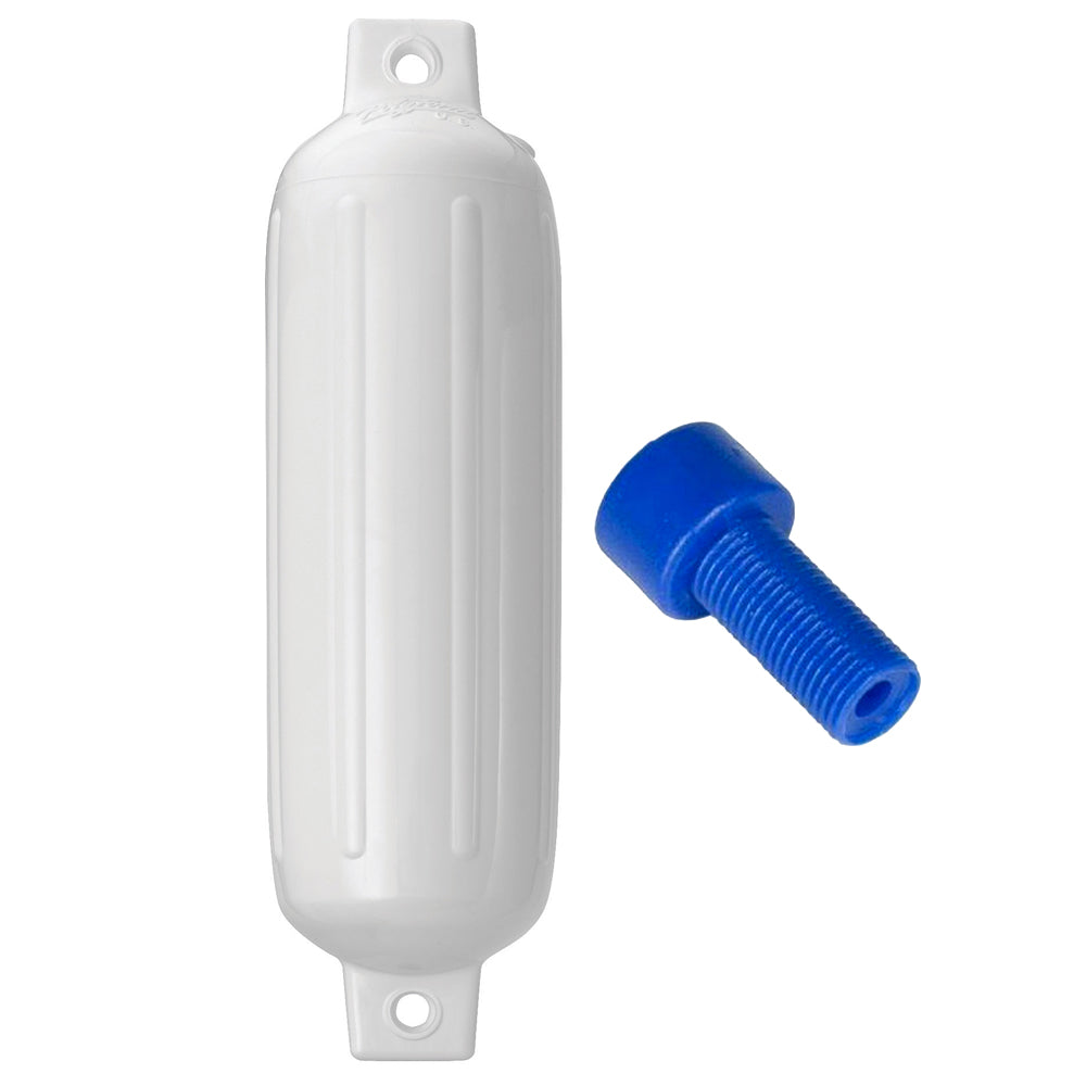 Polyform G-3 WHITE W/AIR ADAPTER G-3 Twin Eye Fender 5.5" x 19" - White w/Adapter