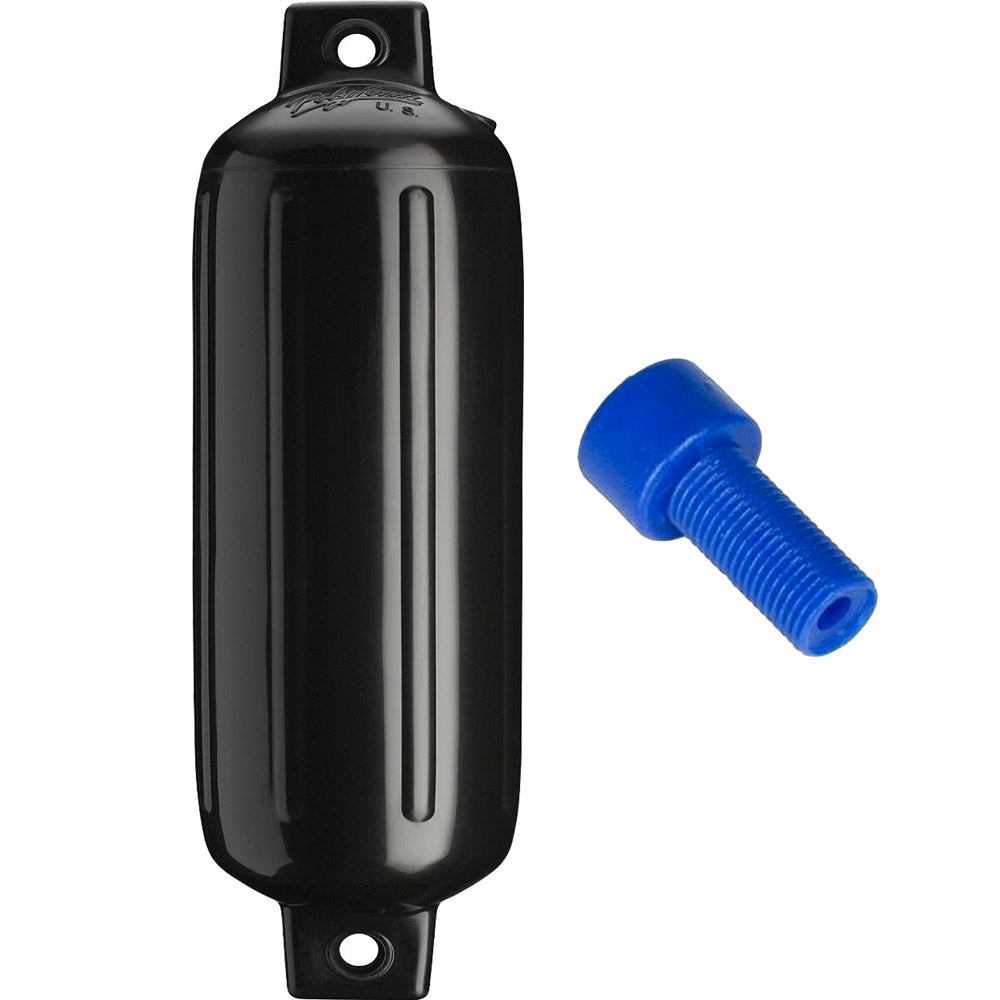 Polyform G-4 BLACK W/AIR ADAPTER G-4 Twin Eye Fender 6.5" x 22" - Black w/Adapter