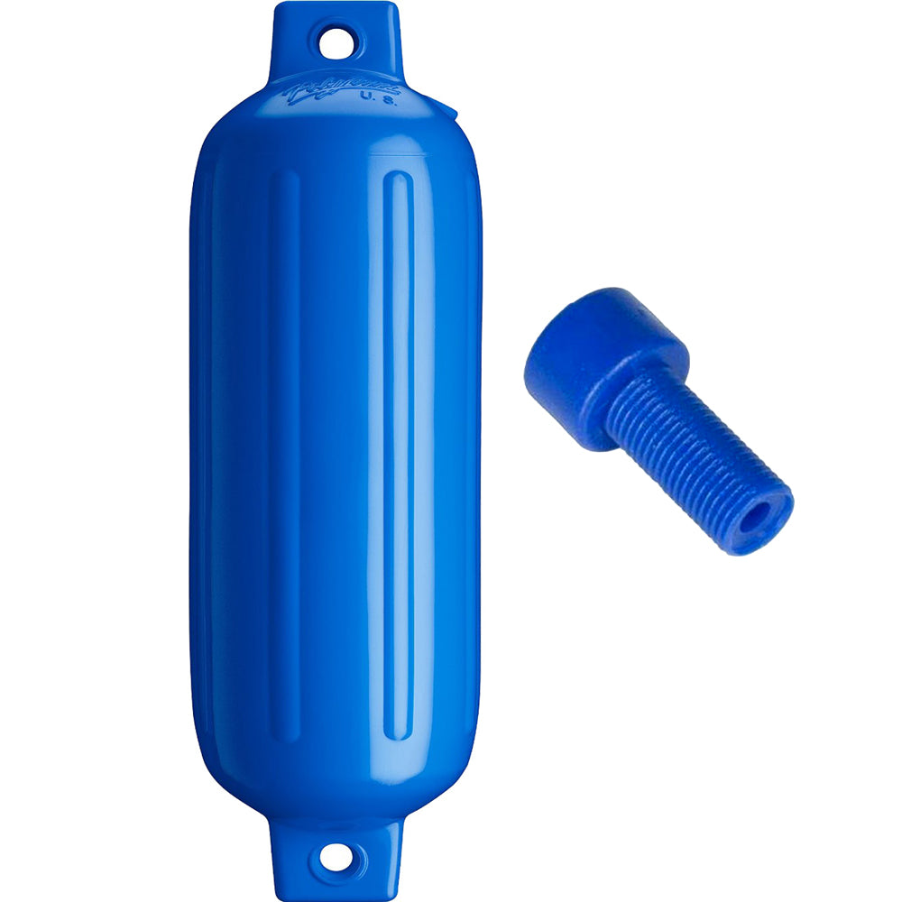 Polyform G-4 BLUE W/AIR ADAPTER G-4 Twin Eye Fender 6.5" x 22" - Blue w/Adapter