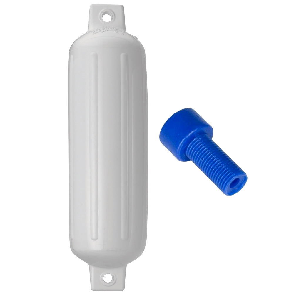 Polyform G-4 WHITE W/AIR ADAPTER G-4 Twin Eye Fender 6.5" x 22" White w/Adapter