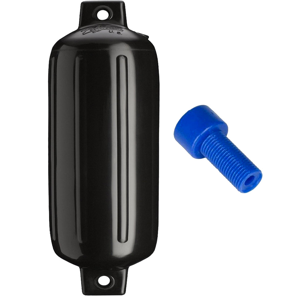Polyform G-5 BLACK W/AIR ADAPTER G-5 Twin Eye Fender 8.8" x 26.8" - Black w/Adapter