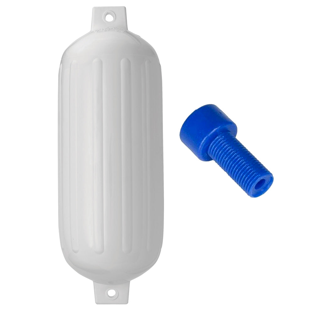 Polyform G-6 WHITE W/AIR ADAPTER G-6 Twin Eye Fender 11" x 30" - White w/Adapter
