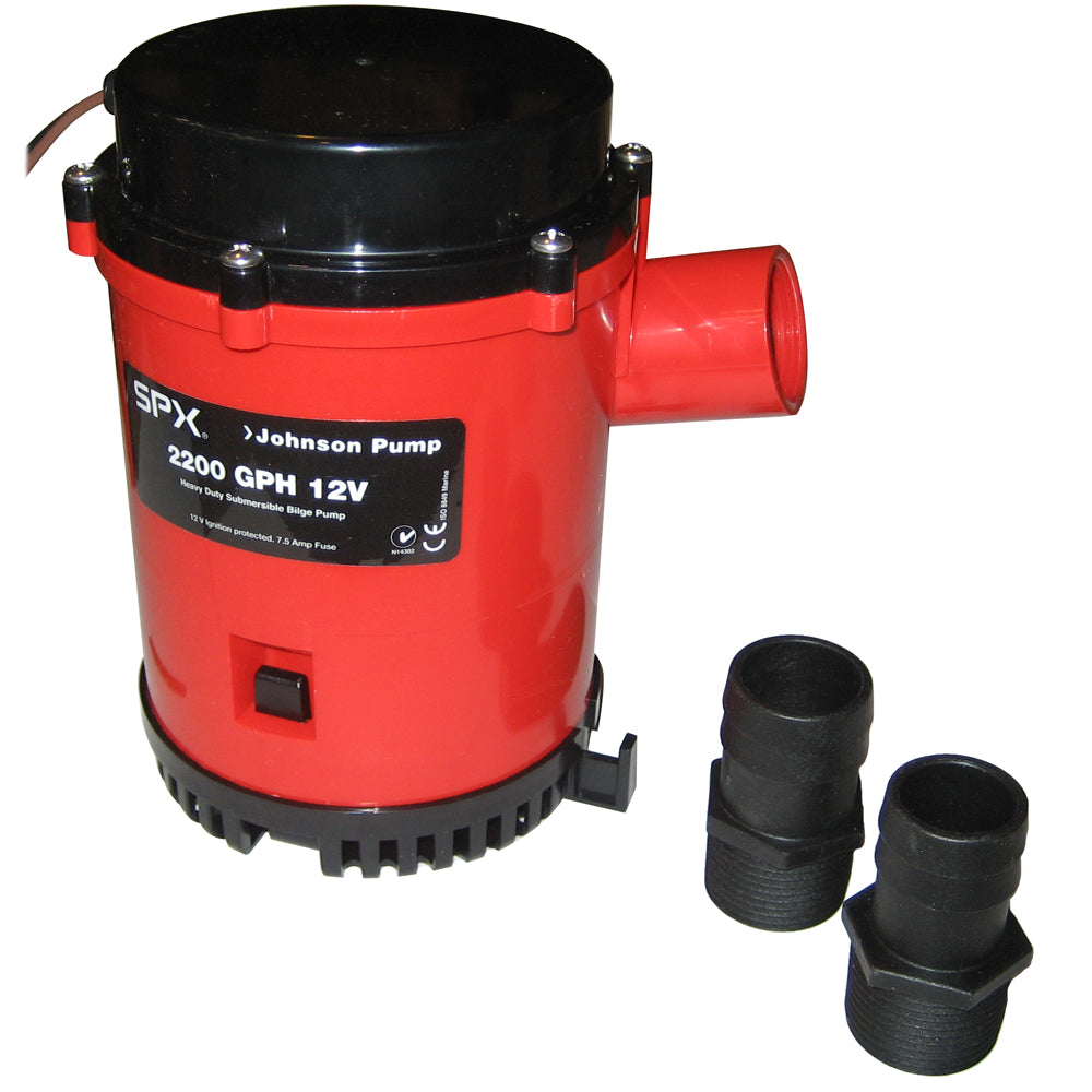 Johnson Pump 22004 2200 GPH Bilge Pump 1-1/8" Hose 12V Threaded Port