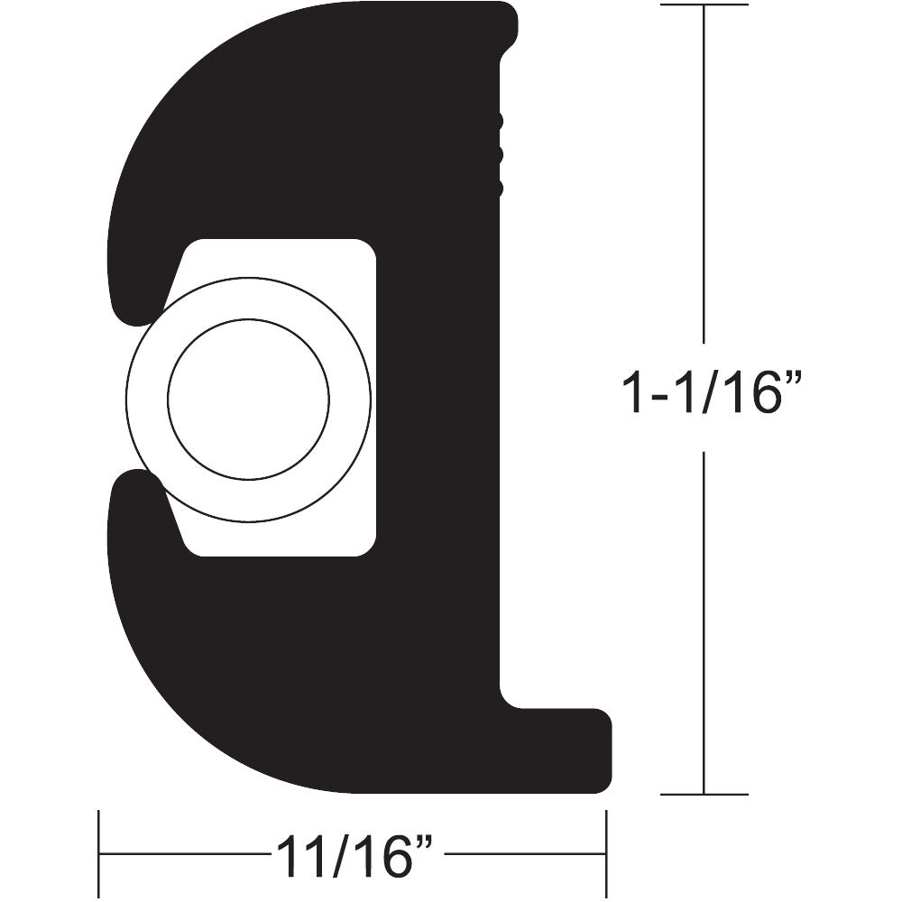 TACO V11-0809BWK50-2 Flex Vinyl Rub Rail Kit - Black w/White Insert - 50' - 1-1/16" x 11/16"