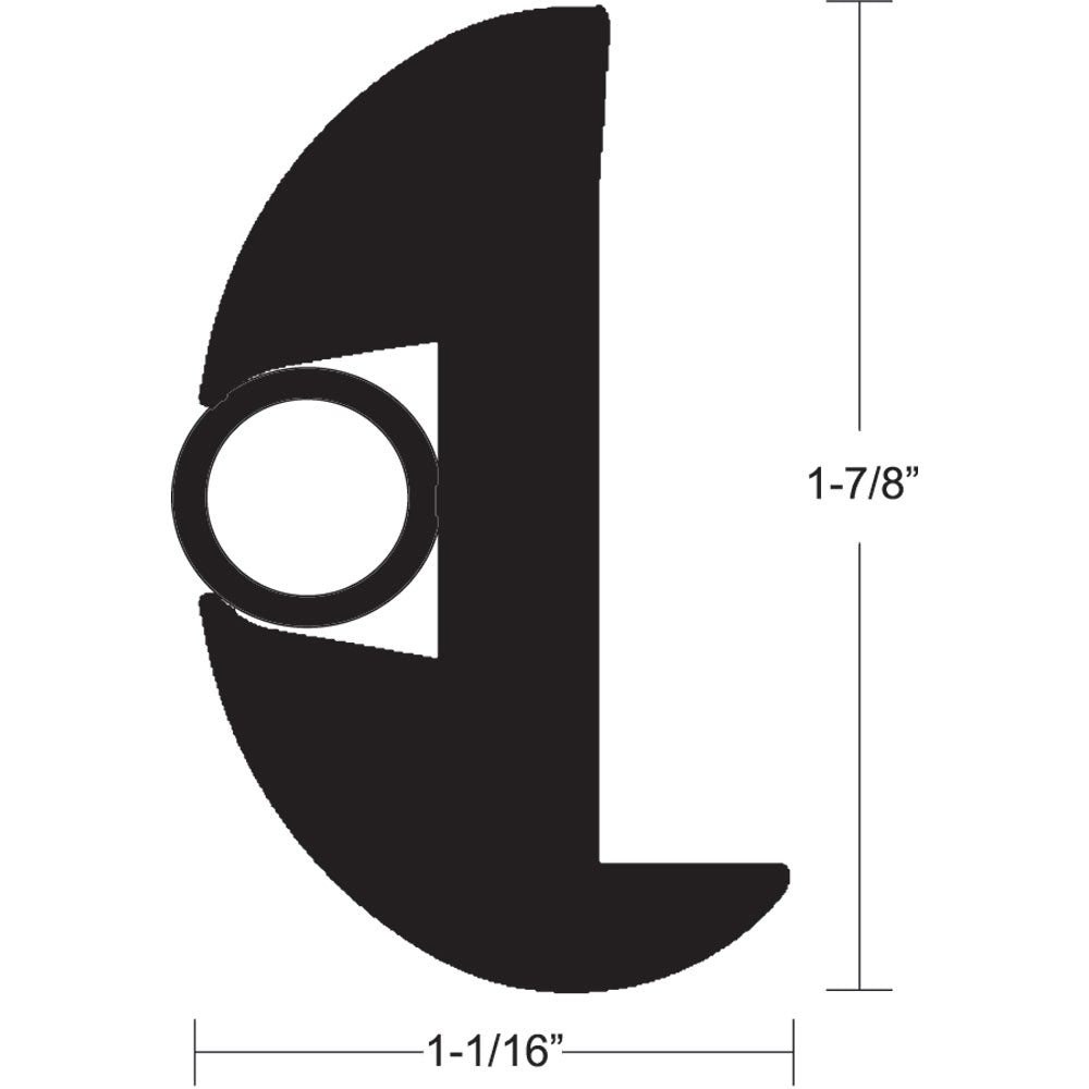 TACO V11-2423BBK70-2 Flex Vinyl Rub Rail Kit - Black w/Black Insert - 70' - 1-7/8" x 1-1/16"