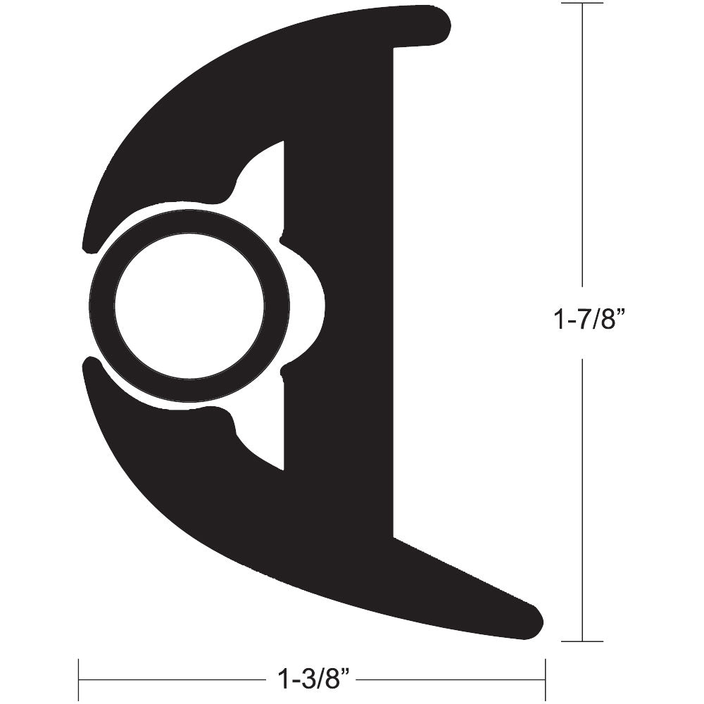 TACO V11-3426BBK70-2 Flex Vinyl Rub Rail Kit - Black w/Black Insert - 70' - 1-7/8" x 1-3/8"
