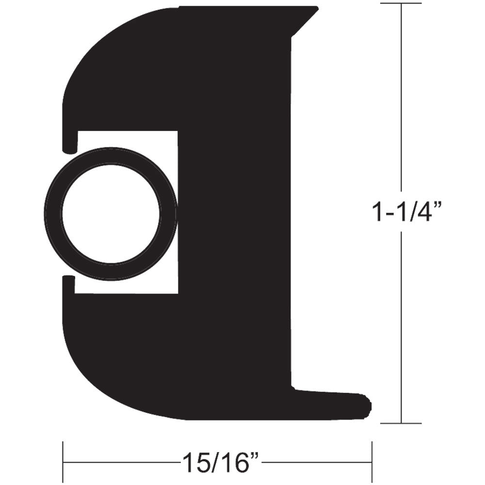 TACO V11-3447BBK50-2 Flex Vinyl Rub Rail Kit - Black w/Black Insert - 50' - 1-1/4"