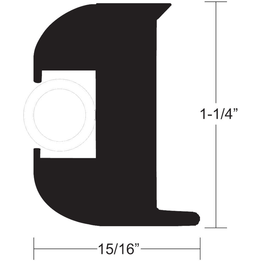 TACO V11-3447BWK50-2 Flex Vinyl Rub Rail Kit - Black w/White Insert - 50' - 1-1/4" x 15/16"