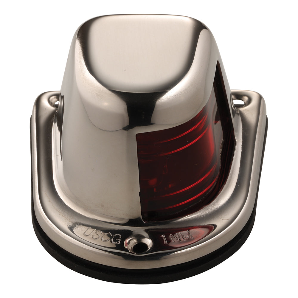 Attwood 66319R7 1-Mile Deck Mount, Red Sidelight - 12V - Stainless Steel Housing