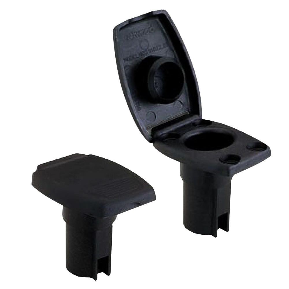 Attwood 91022-7 Oval 2-Pin Base f/Angled Pole - Black