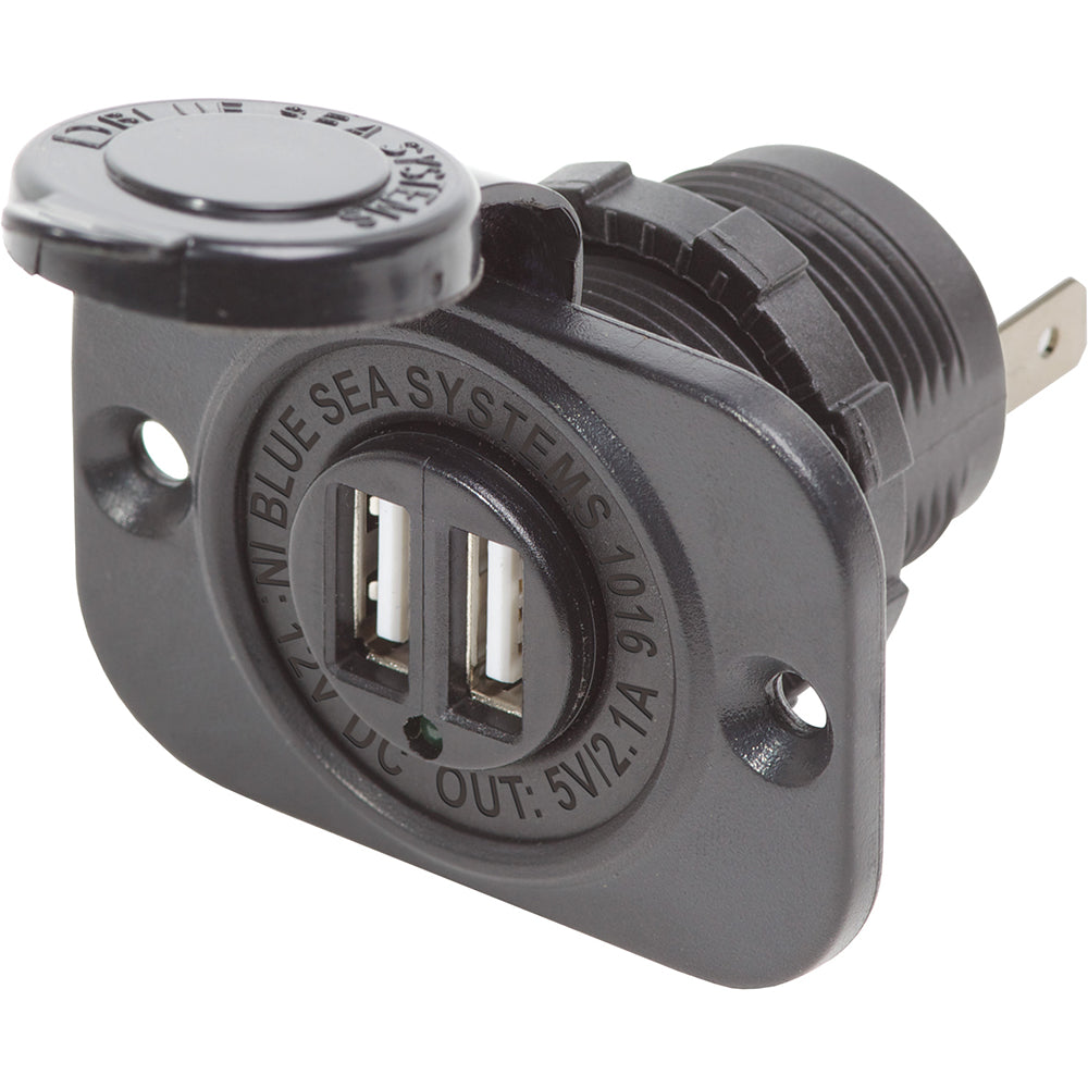 Blue Sea 1016 Dual USB Charger Socket - 2 USB Ports w/Watertight Cap