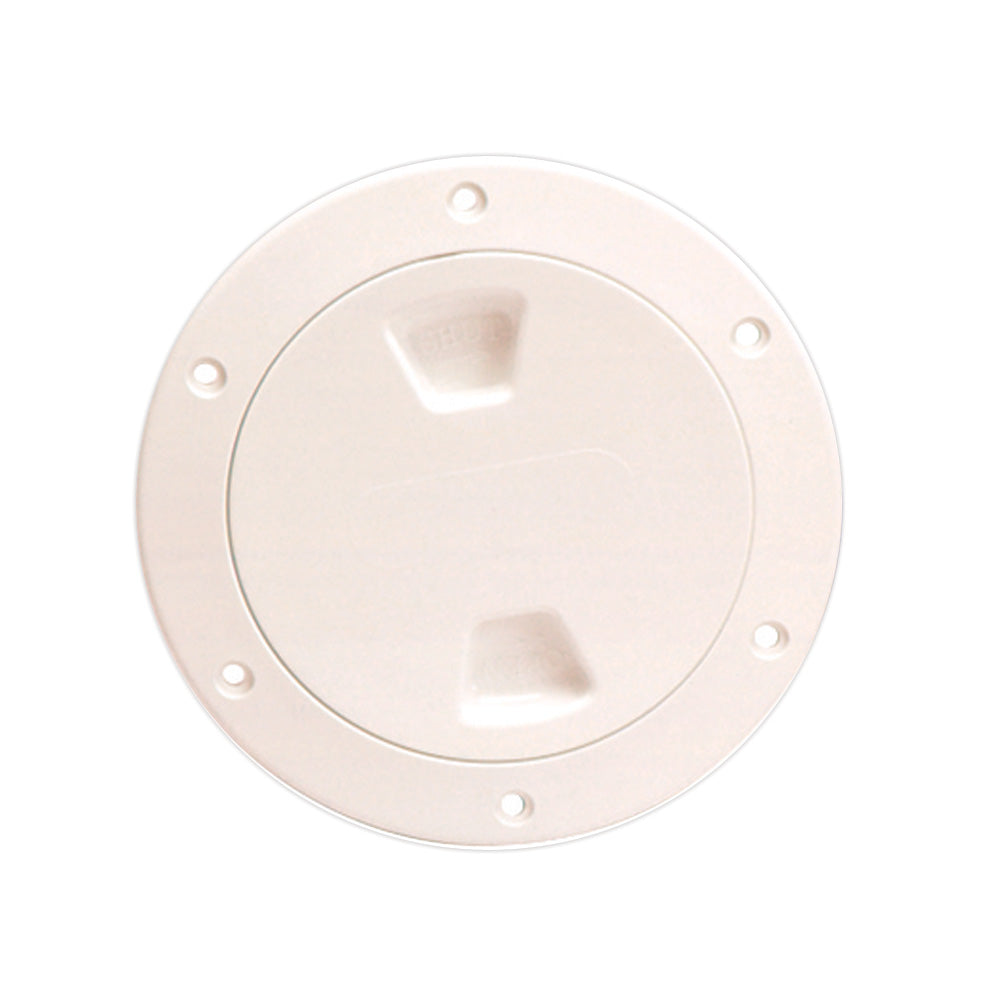 Beckson DP40-N 4" Smooth Center Screw-Out Deck Plate - Beige