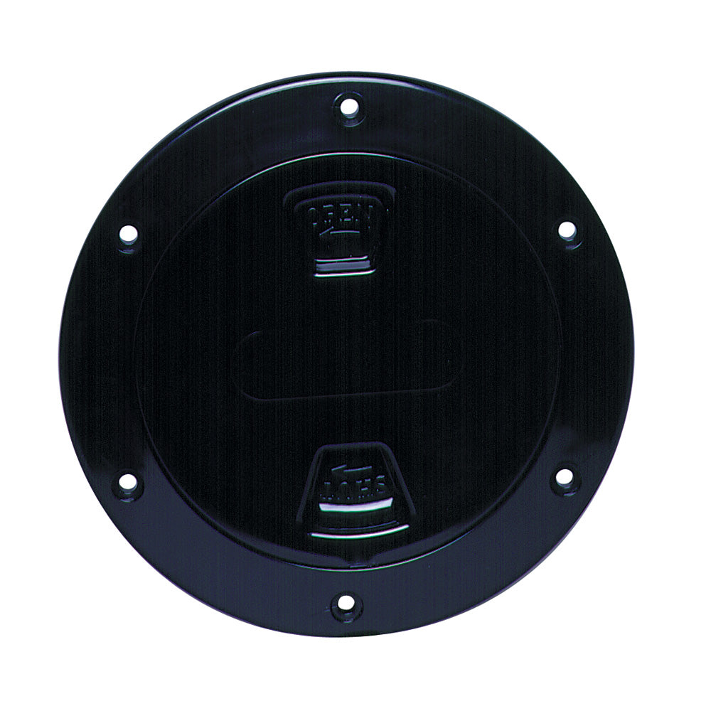 Beckson DP40-B 4" Smooth Center Screw-Out Deck Plate - Black