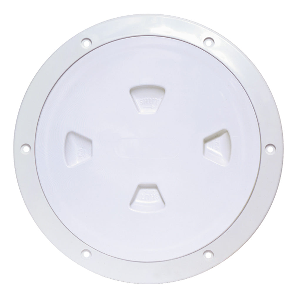 Beckson DP80-W 8" Smooth Center Screw-Out Deck Plate - White