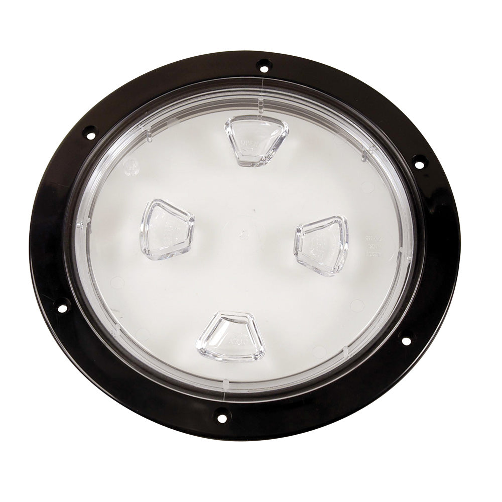 Beckson DP80-B-C 8" Clear Center Screw-Out Deck Plate - Black