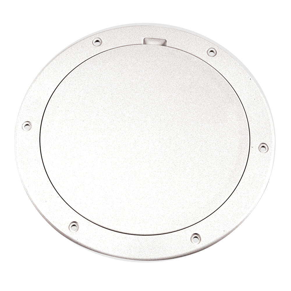 Beckson DP61-W 6" Smooth Center Pry-Out Deck Plate - White