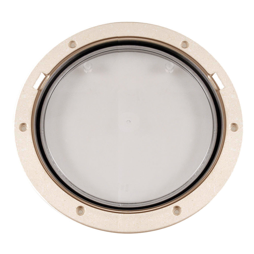 Beckson DP81-N-C 8" Clear Center Pry-Out Deck Plate - Beige