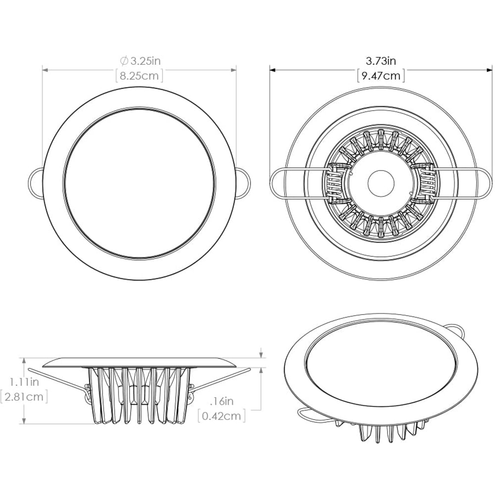 Lumitec 113119 Mirage - Flush Mount Down Light - Glass Finish/Polished SS Bezel - Warm White Dimming