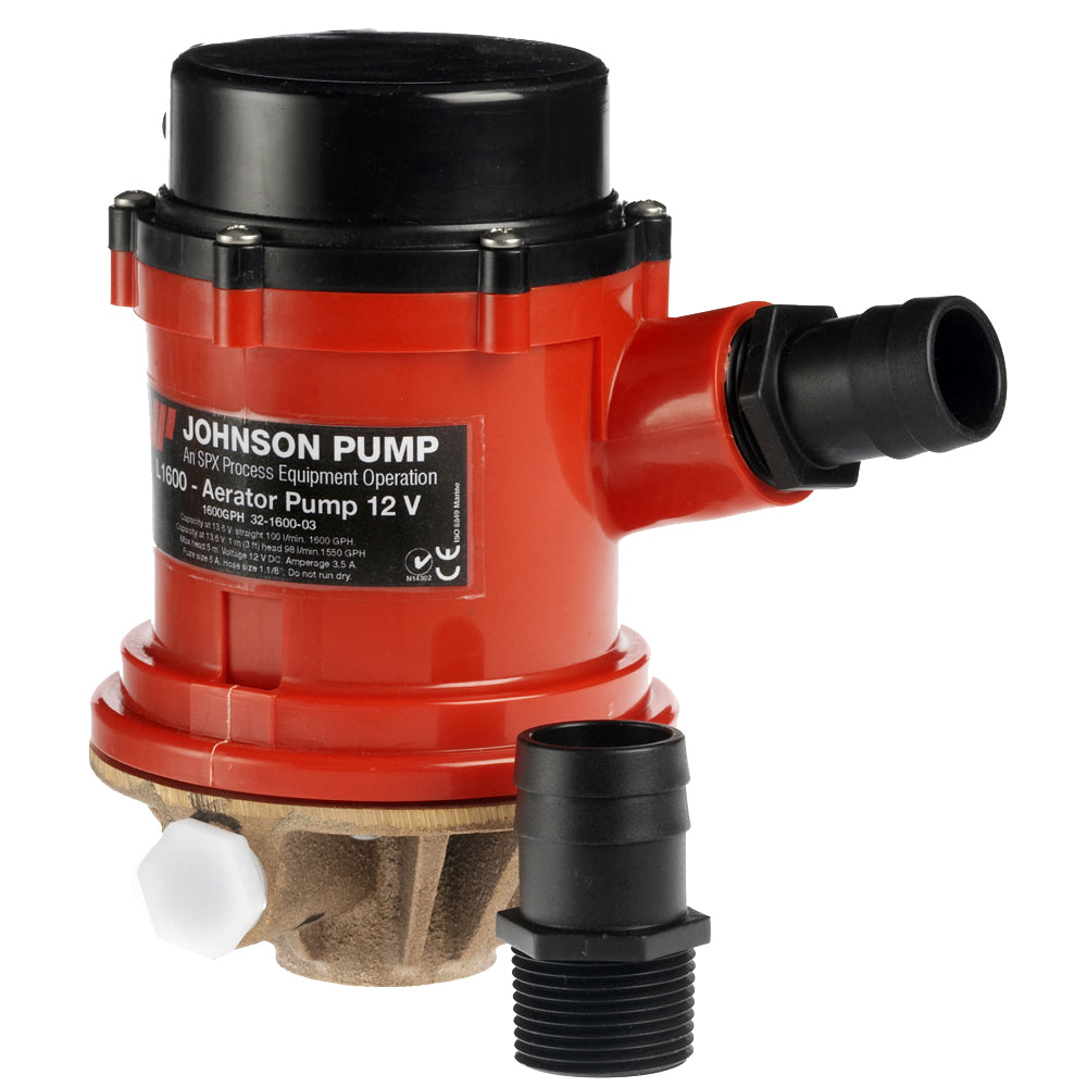Johnson Pump 16004B Pro Series 1600 GPH Tournament Livewell/Baitwell Pump - 12V