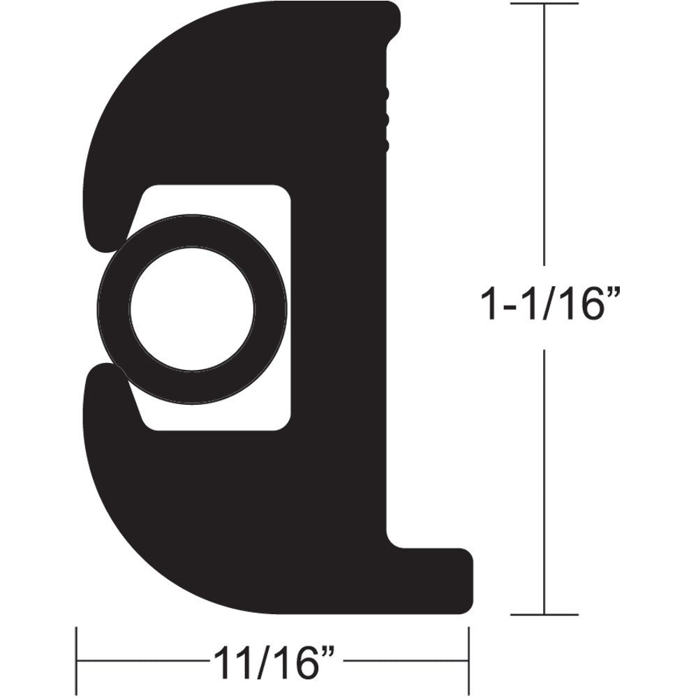 TACO V11-0809BBK70-2 Flex Vinyl Rub Rail Kit - Black w/Black Insert - 70' - 1-1/16" x 11/16"
