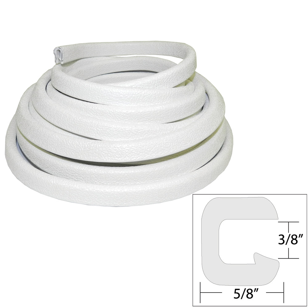 TACO V30-1312W25-1 Flexible Vinyl Trim - 3/8" Opening x "W x 25'L - White