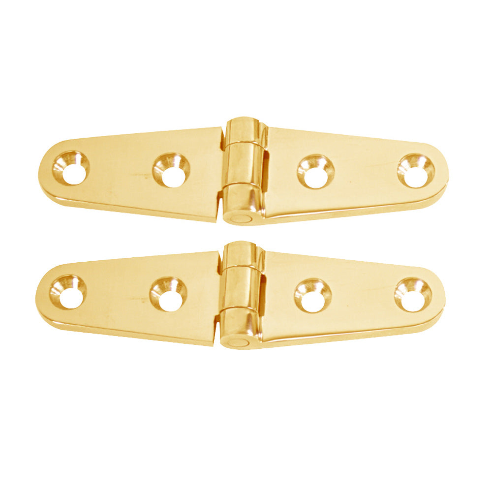Whitecap S-0604BC Strap Hinge - Polished Brass - 4" x 1" - Pair