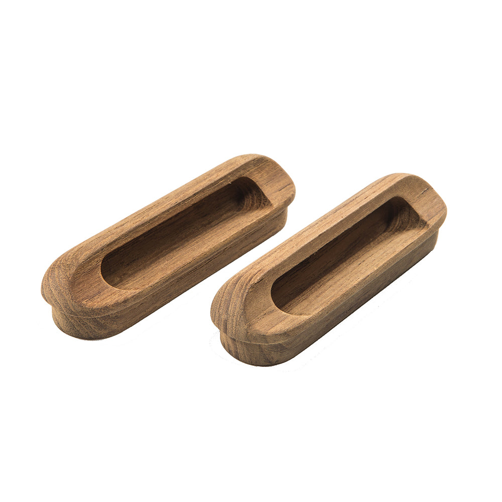Whitecap 60124-A Teak Oblong Drawer Pull - 4-1/16"L - 2 Pack
