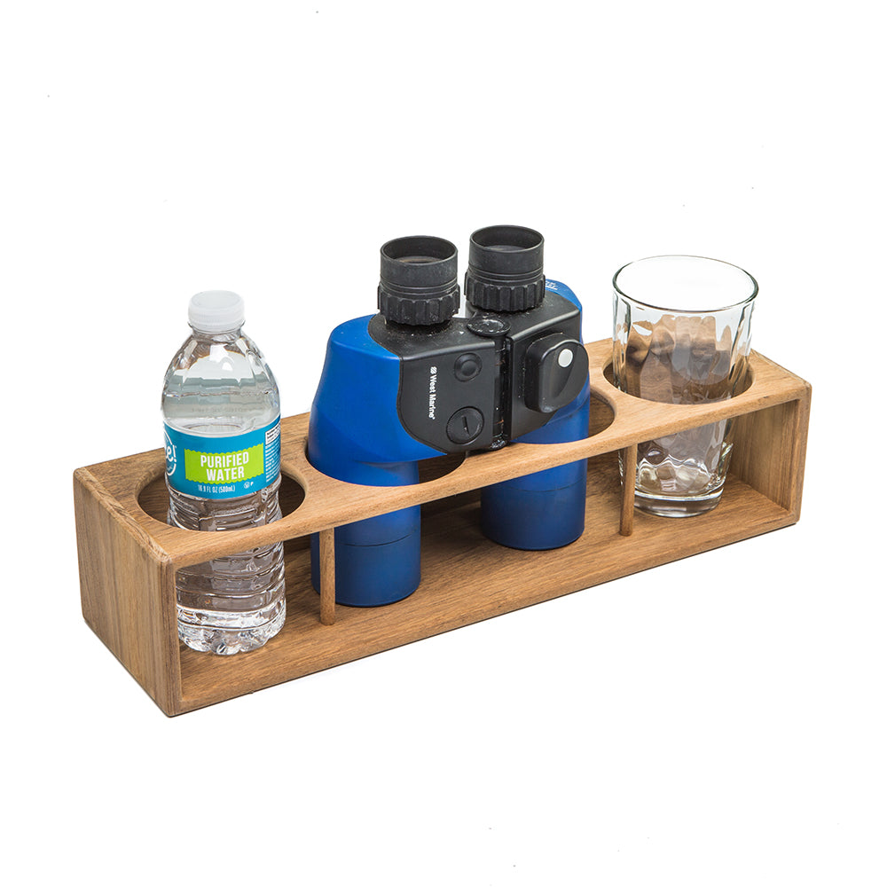 Whitecap 62634 Teak Four Insulated Drink/Binocular Rack