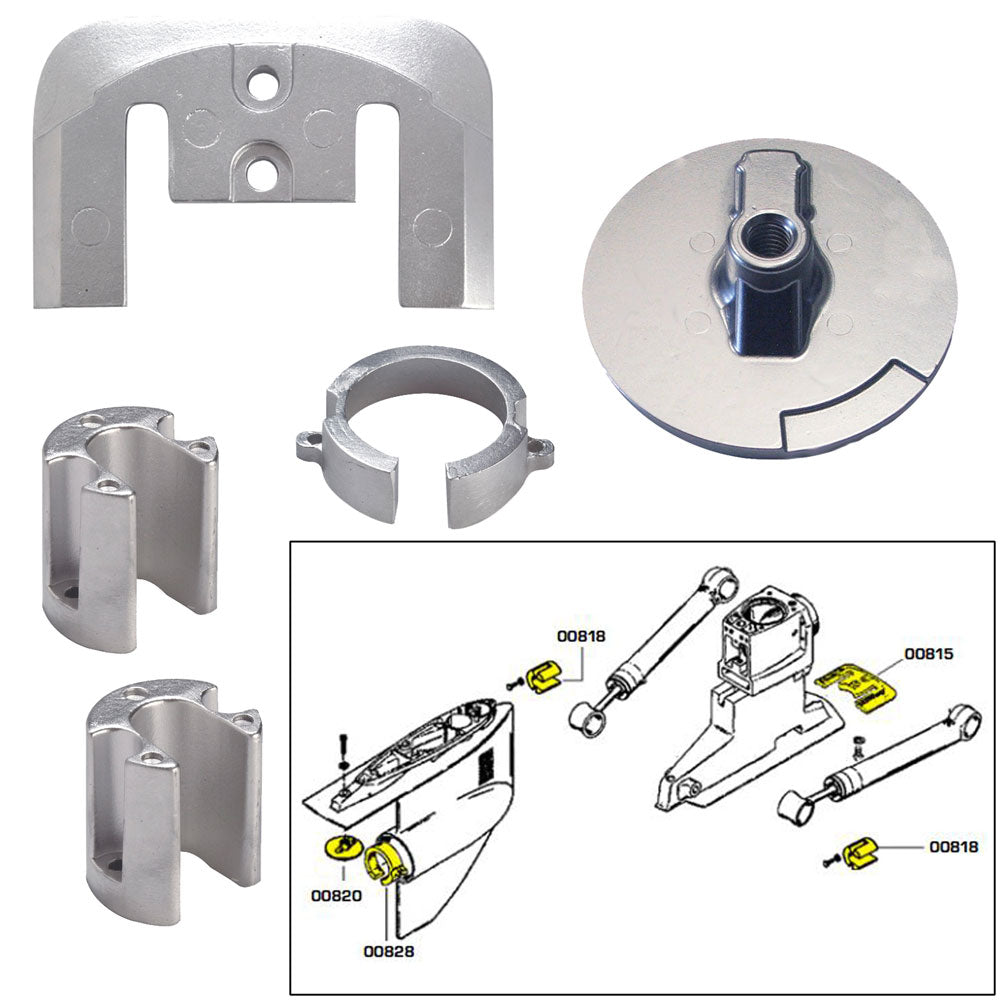 Tecnoseal 20803AL Anode Kit w/Hardware - Mercury Bravo 1 - Aluminum