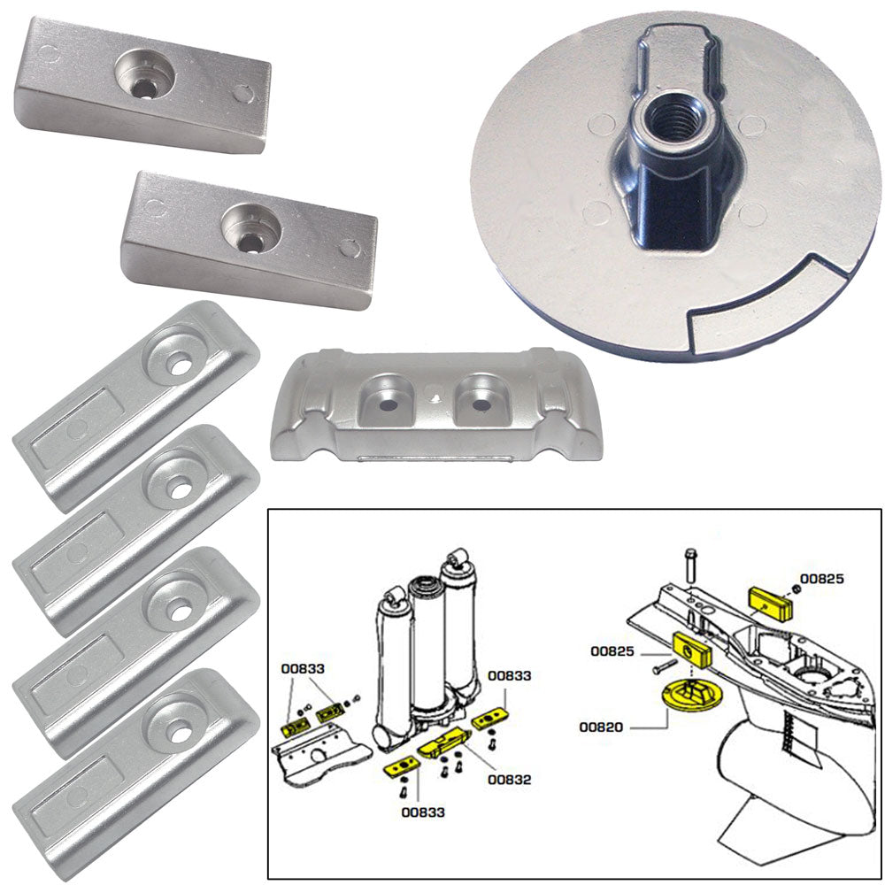 Tecnoseal 20816 Anode Kit w/Hardware - Mercury Verado 6 - Zinc