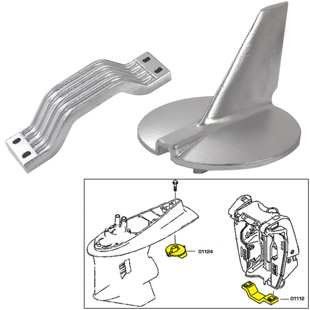 Tecnoseal 21104AL Anode Kit w/Hardware - Yamaha 200-250HP - Aluminum