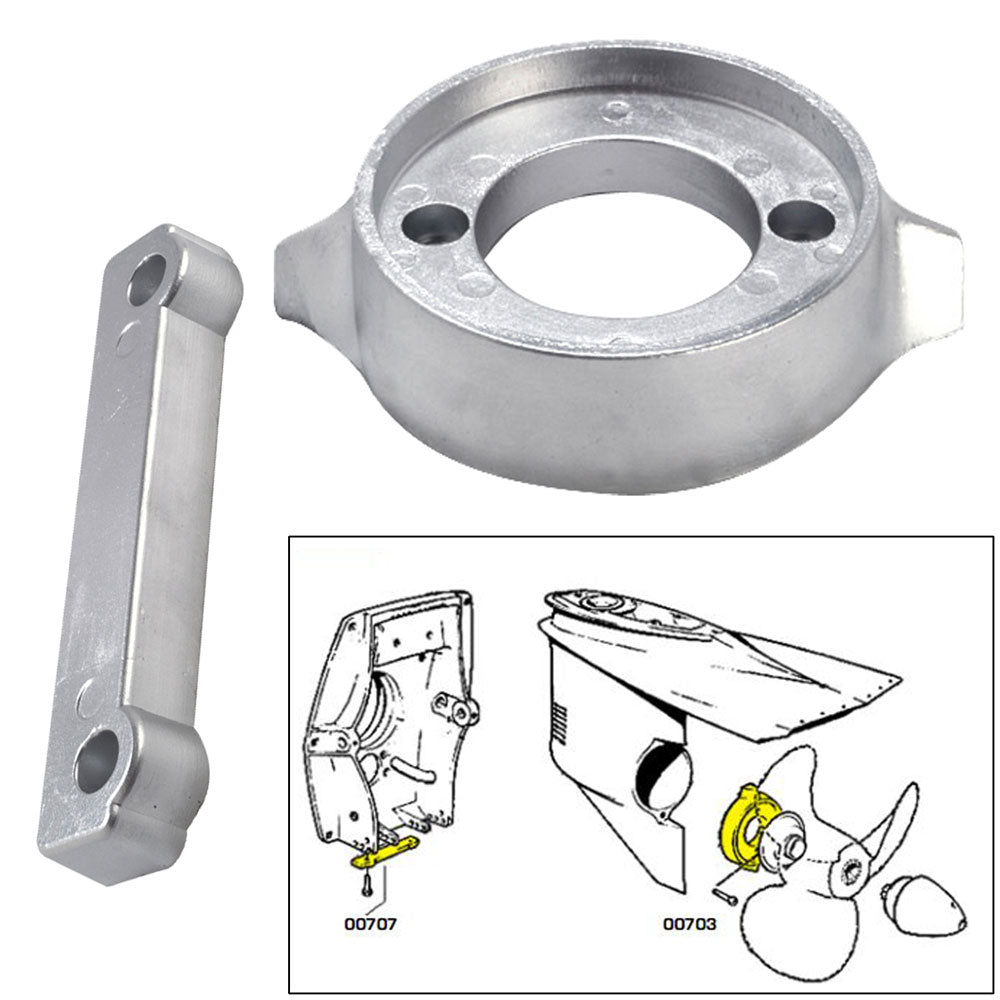 Tecnoseal 20701 Anode Kit w/Hardware - Volvo 280 - Zinc