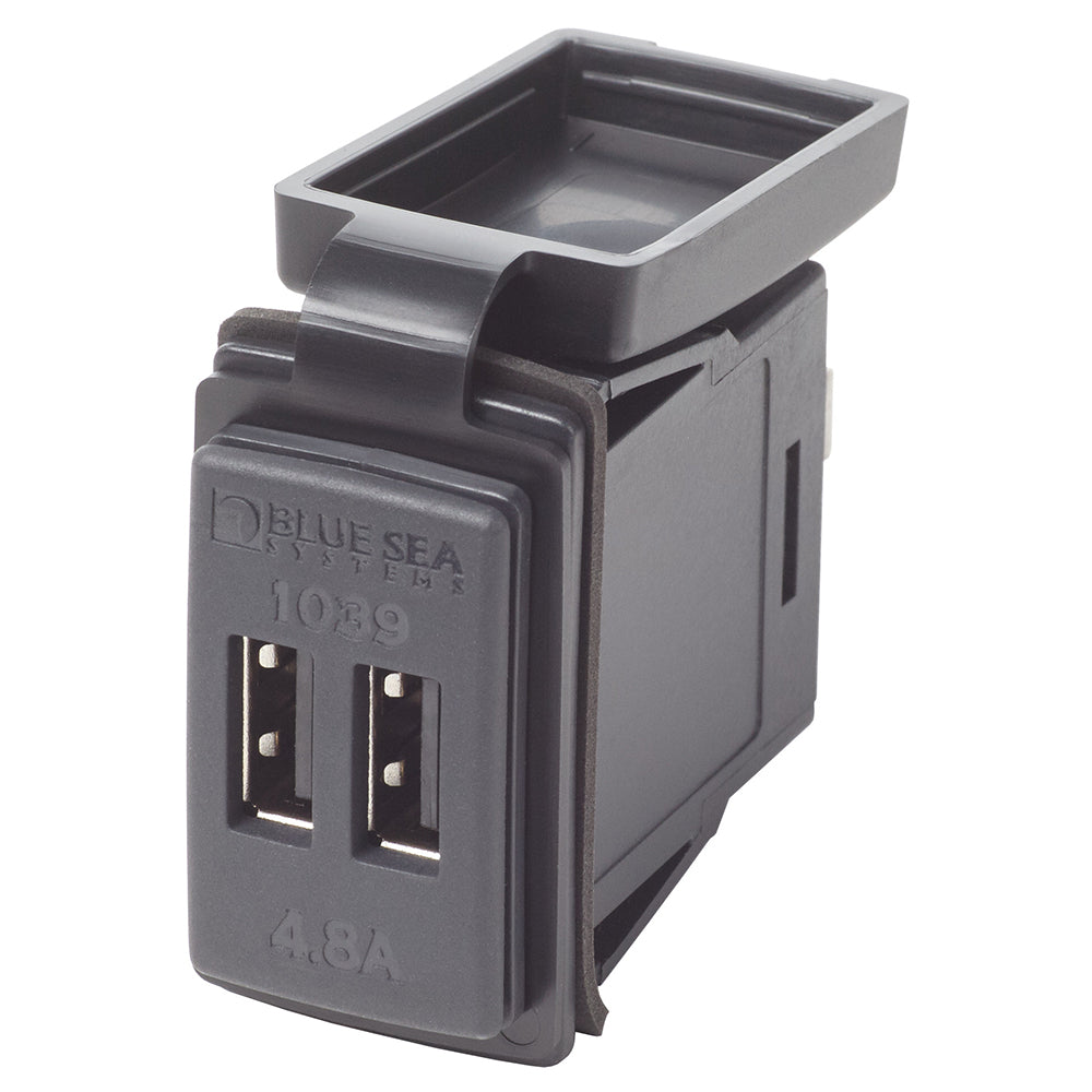 Blue Sea 1039 Dual USB Charger - 24V Contura Mount